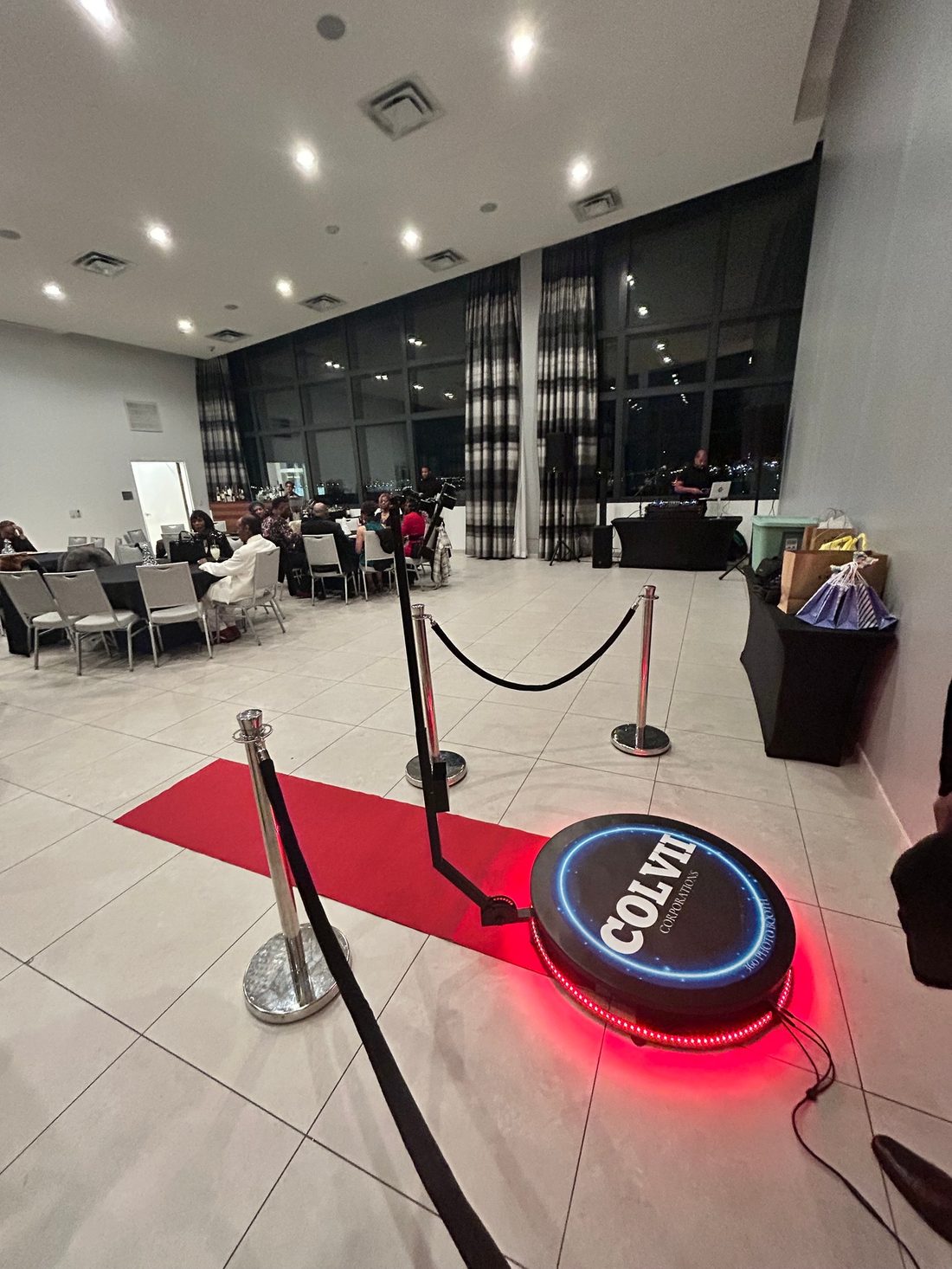 Colvii 360 photo booth set up at an Atlanta event